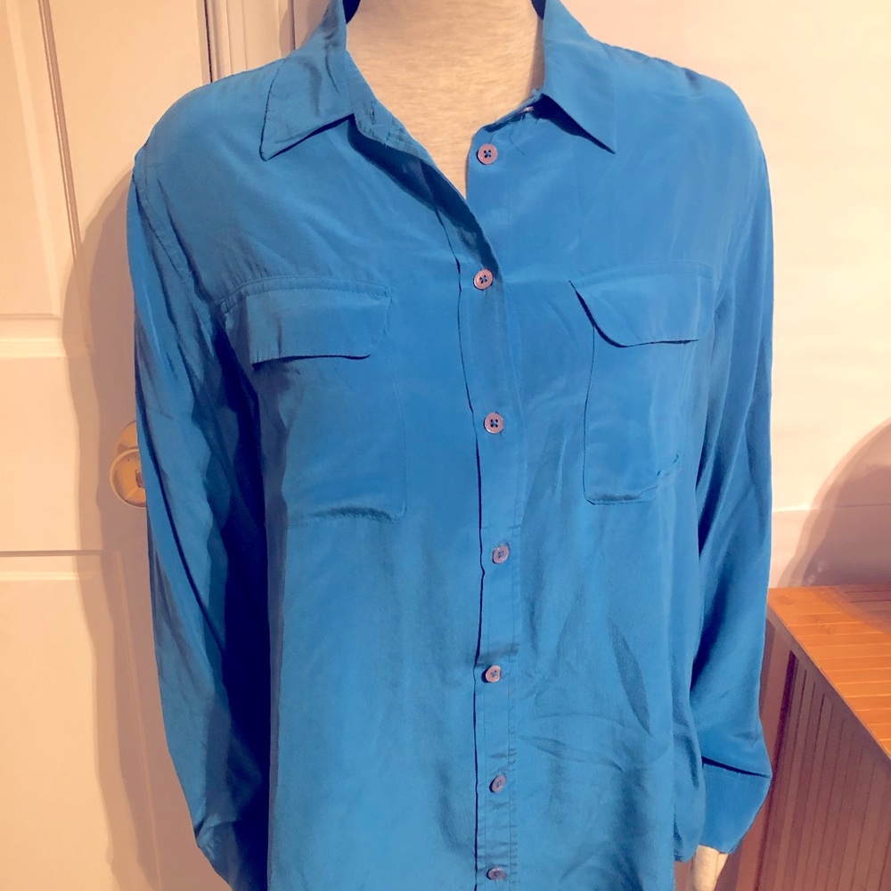 Equipment slim signature silk blouse